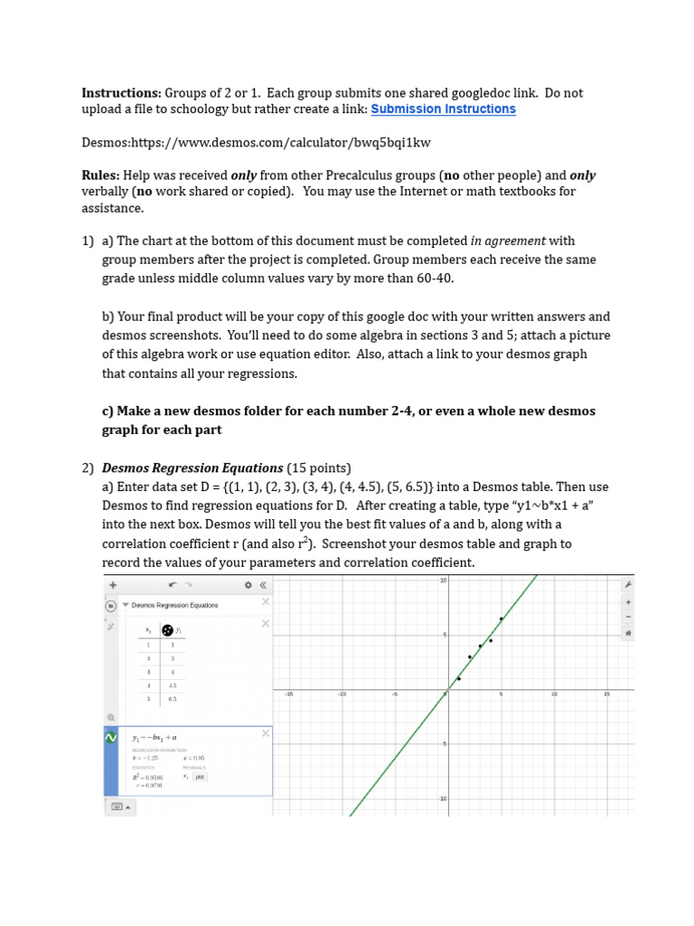 Instructions_ Groups of 2 or 1 | PDF | Regression Analysis ...