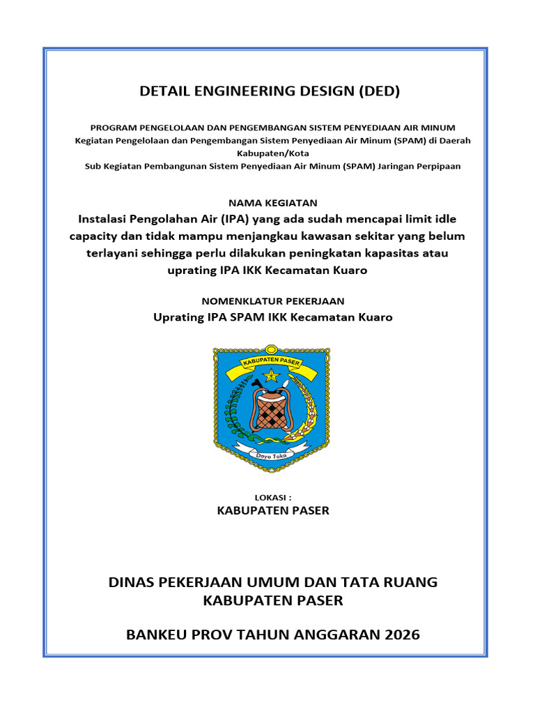 Detail Engineering Design (Ded) : Nama Kegiatan | PDF