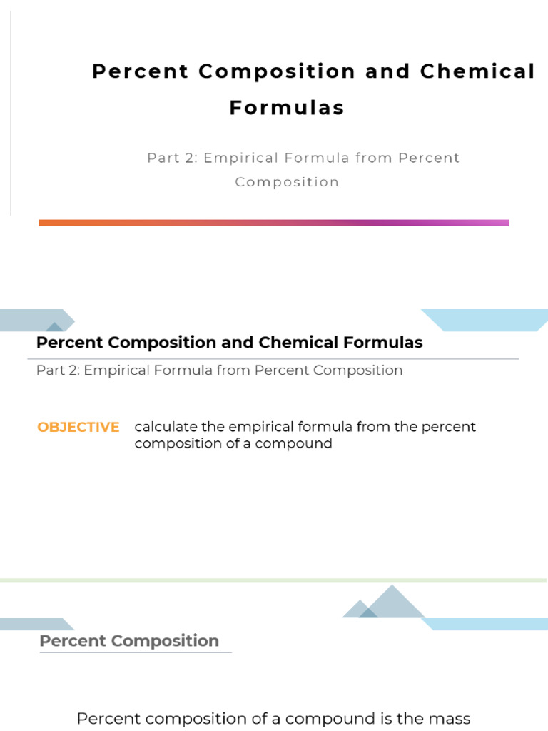 Q4 Ad Chem Lesson 2 Empirical Formula and Percent Composition | PDF