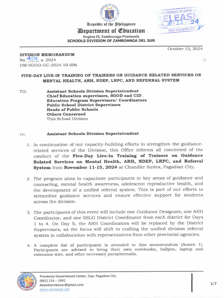 DM 459 S 2024 Guidance Related Services | PDF