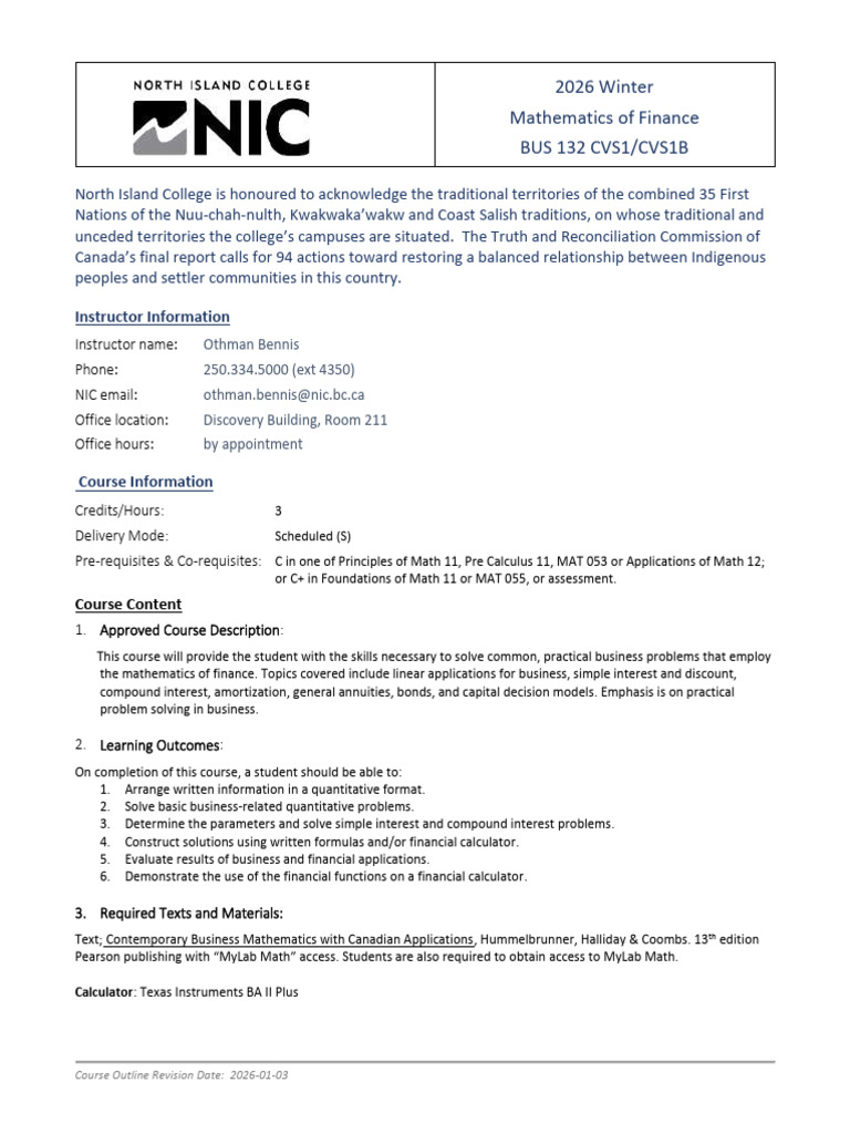 Business 132 Course Outline | PDF | Plagiarism | Academic Dishonesty