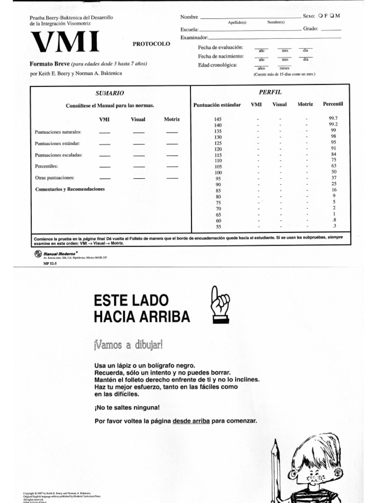 VMI Formato Breve (Desde 3 A 7 Años) | PDF