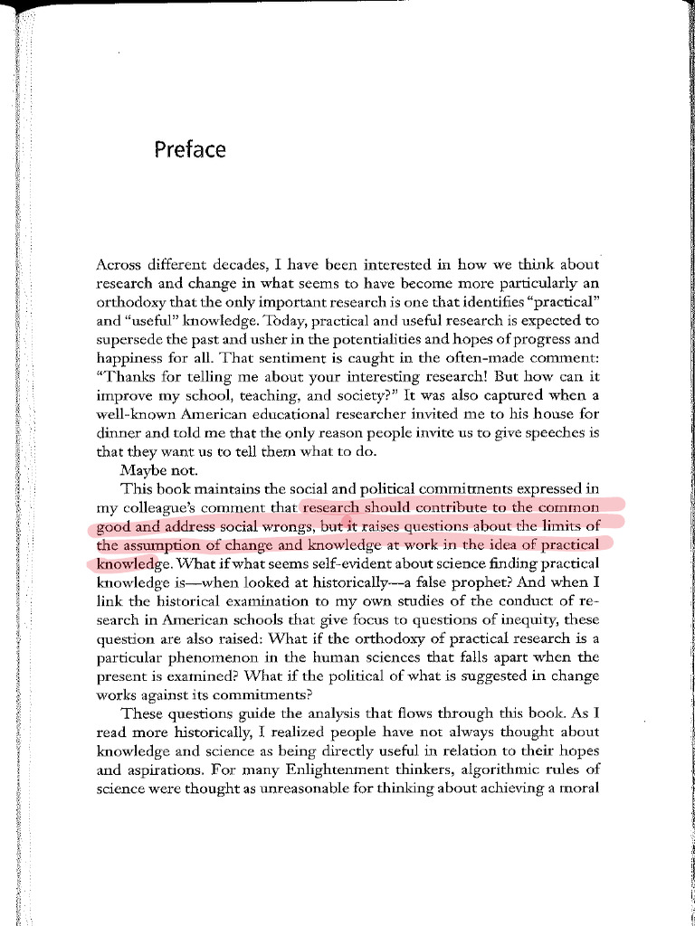 Popkewitz Preface.ch1.Ch2 Impracticality | PDF