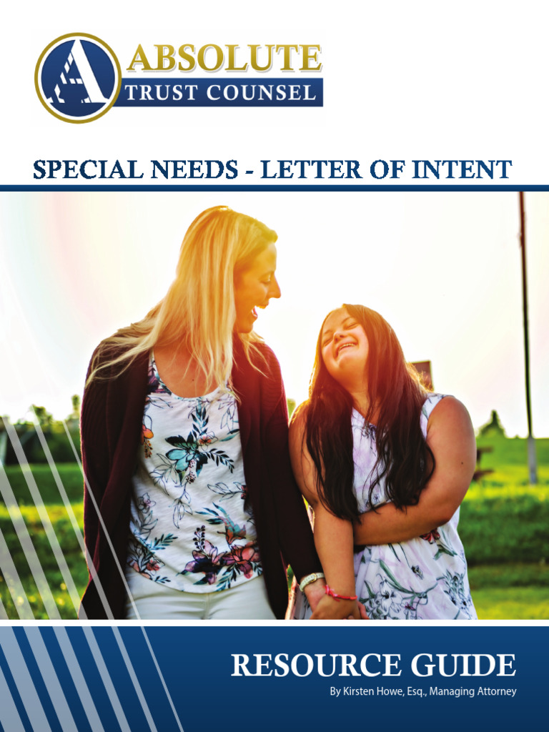 Absolute Trust Special Needs Letter of Intent Reference Tool | PDF ...