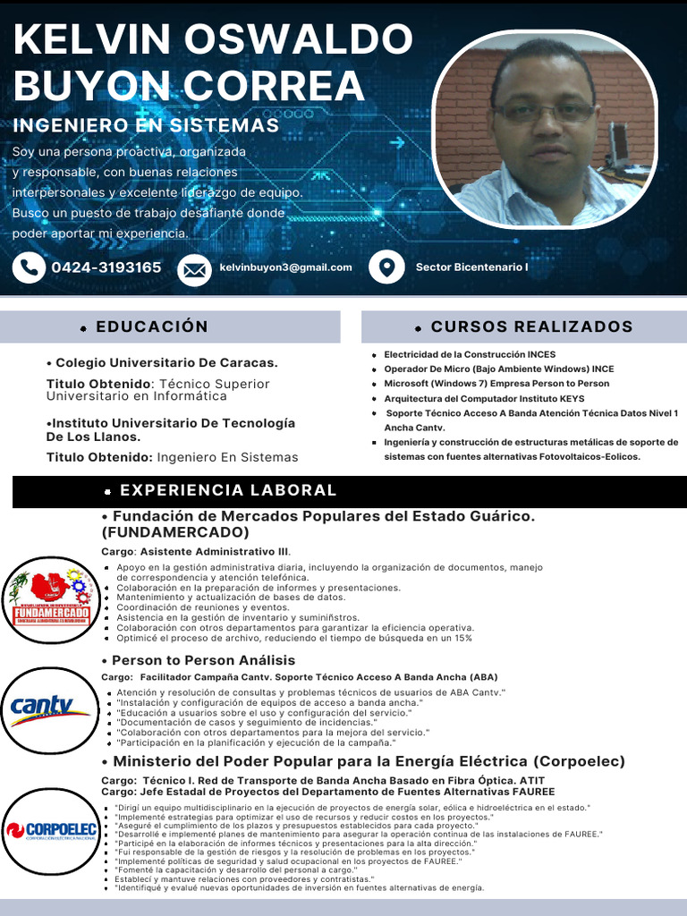 Sintesis Curricular Kelvin Buyon 1 | PDF | Soporte técnico | Microsoft ...