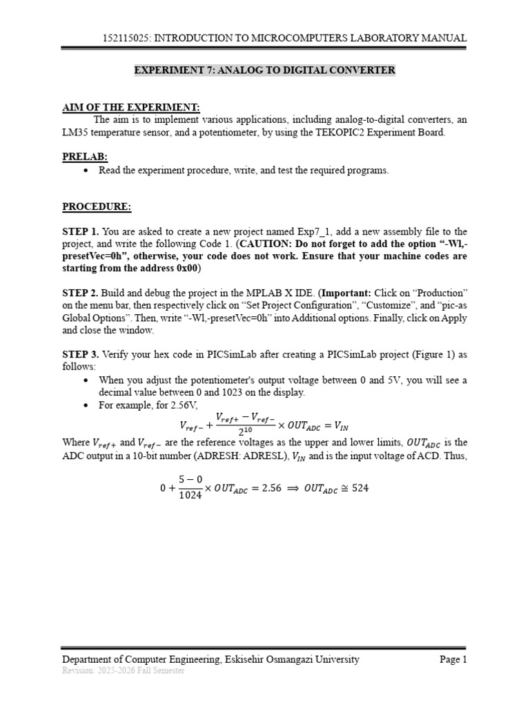 IntroductionToMicrocomputersLabManual 07 v1 1 | PDF | Analog To Digital ...
