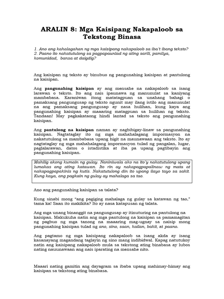 Grade 11 - Module-Aralin 8 @9 - Jan 12-16 | PDF