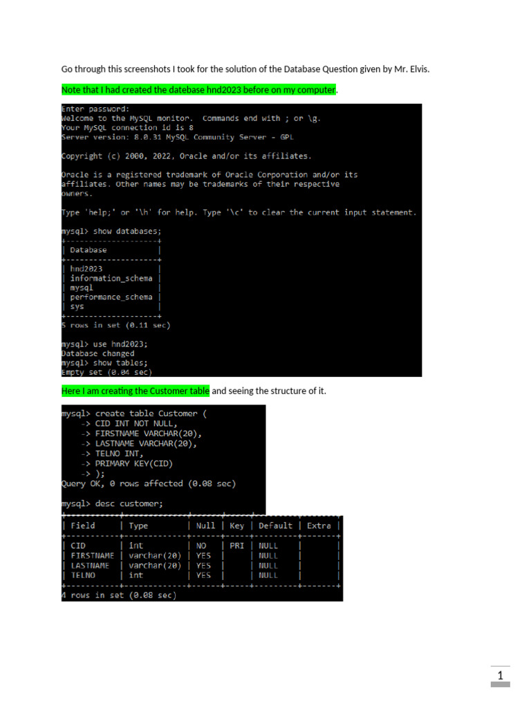 Database SQL Solution | PDF