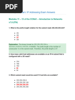 CCNA 1 v7 IP Addressing Exam Answers | PDF | I Pv6 | Ip Address