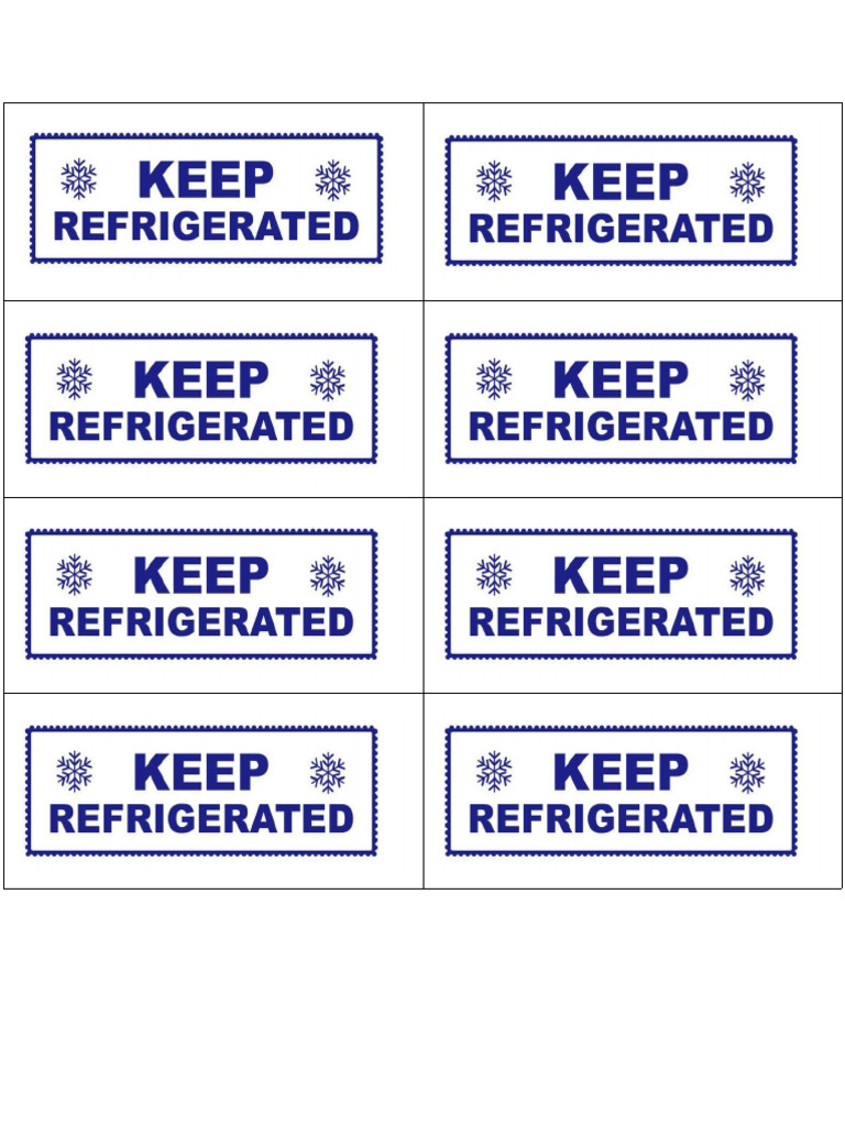 Keep Refregirated | PDF