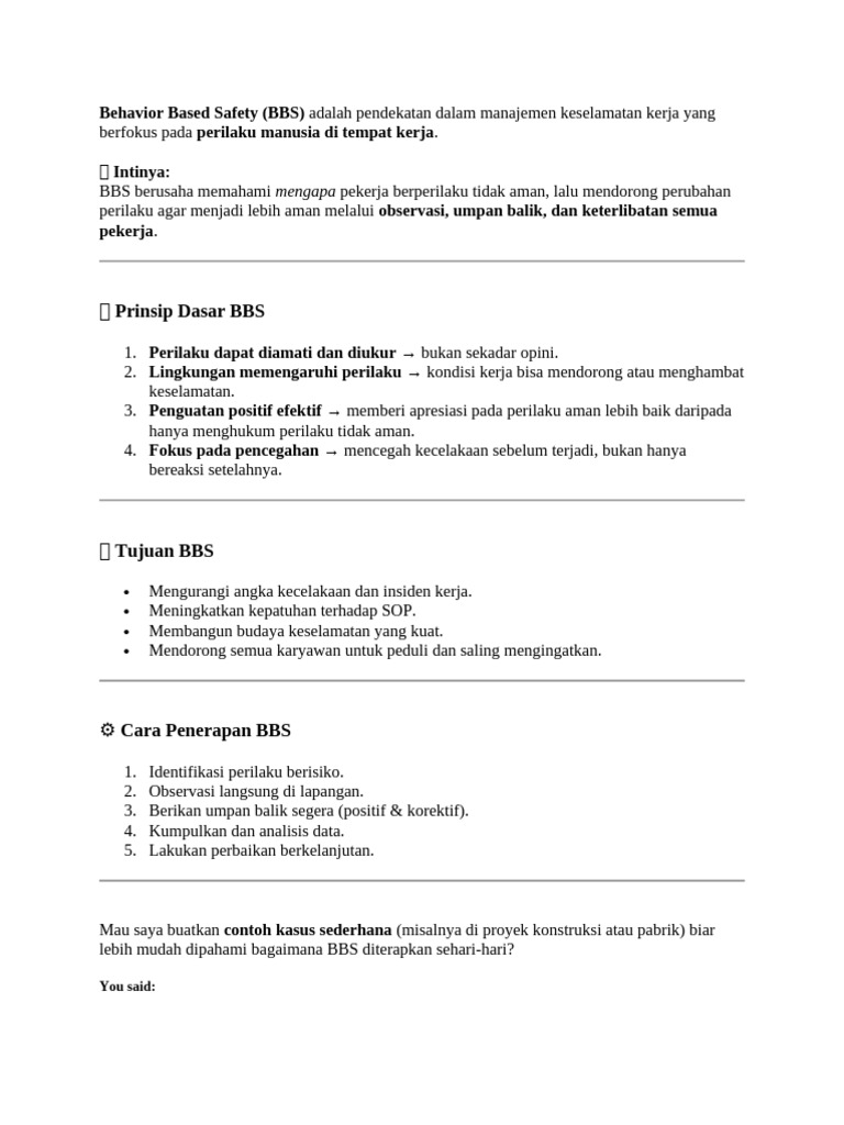 Behavior Based Safety | PDF