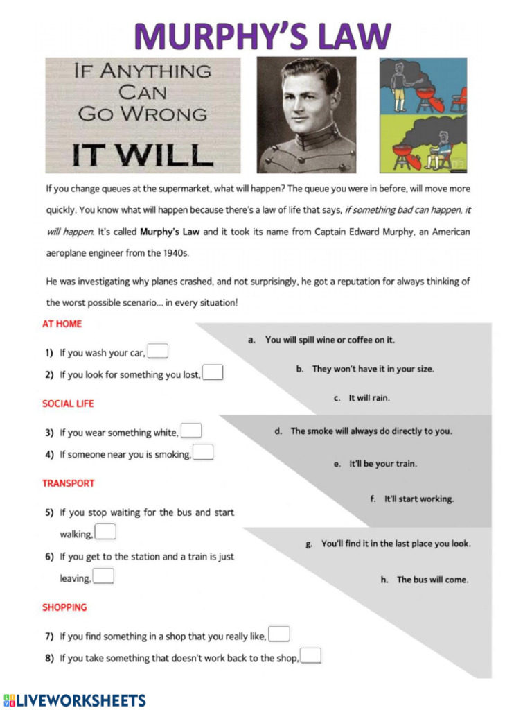 First Conditional - Murphy's Law | PDF