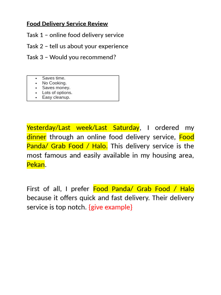 Food Delivery Servis Review | PDF
