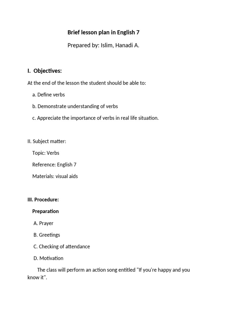 Brief Lesson Pl-WPS Office_102020 | PDF