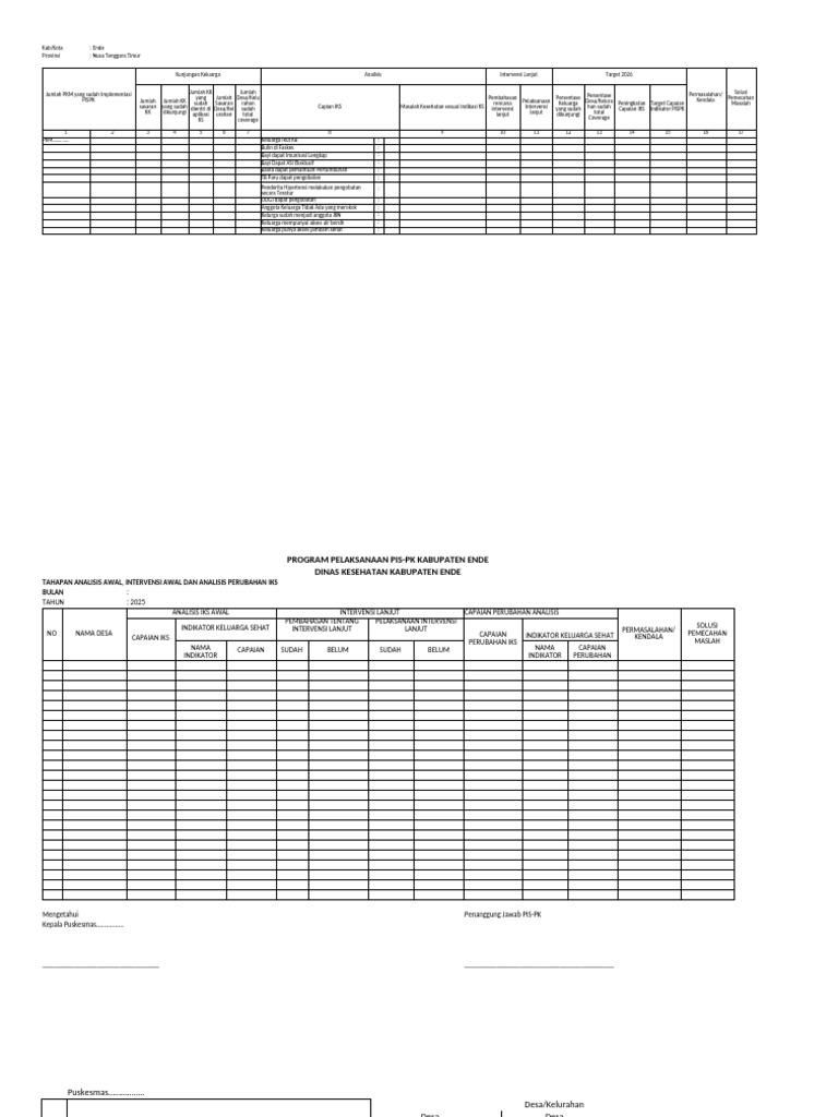 Format Lap Pis PK 2026 | PDF