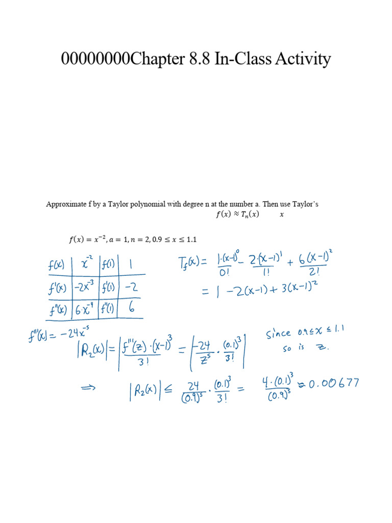 Calculus 2 8.8 Activity (Solutions) | PDF