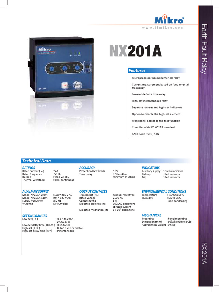 3.g.1. Ocr Mikro - Nx201a-1 | PDF | Relay | Alternating Current