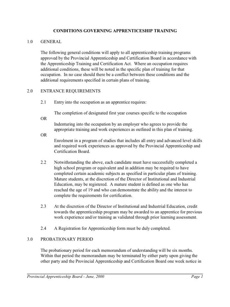 Governing of Apprentice Training | PDF | Apprenticeship | Journeyman