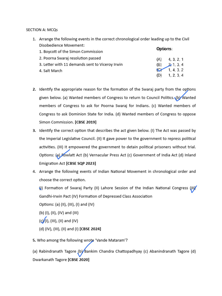 Nationalism in India Classworks | PDF | Mahatma Gandhi | Indian ...