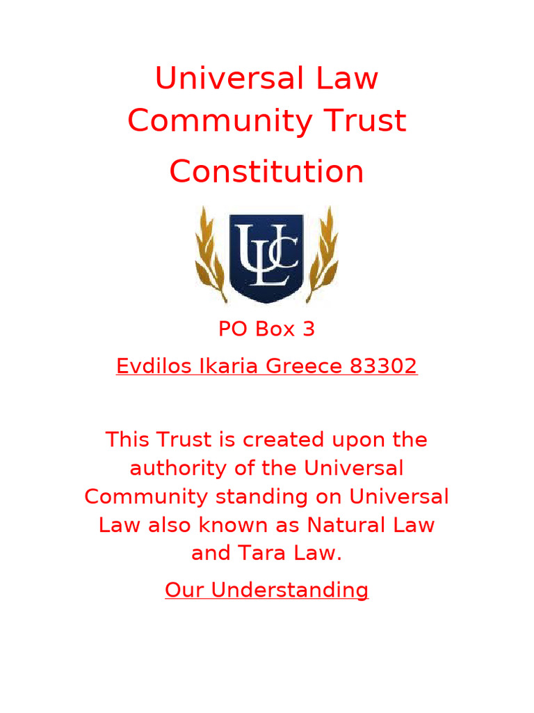 Universal Law Community Trust Constitution and NDA | PDF | Non ...