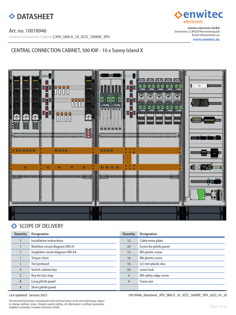 Sunny Island X Connection Box 500kW | PDF | Photovoltaics | Mains ...