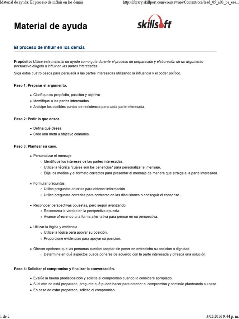El Proceso de Influir en Los Demás | PDF