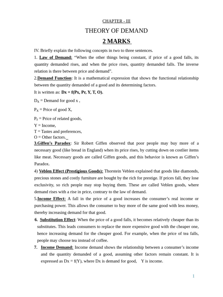 3rd and 4th Lesson Notes | PDF | Demand | Elasticity (Economics)