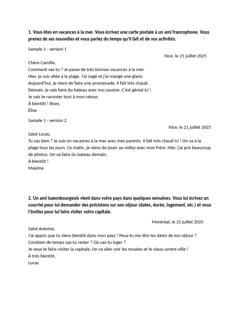 A1 Writing Sample | PDF
