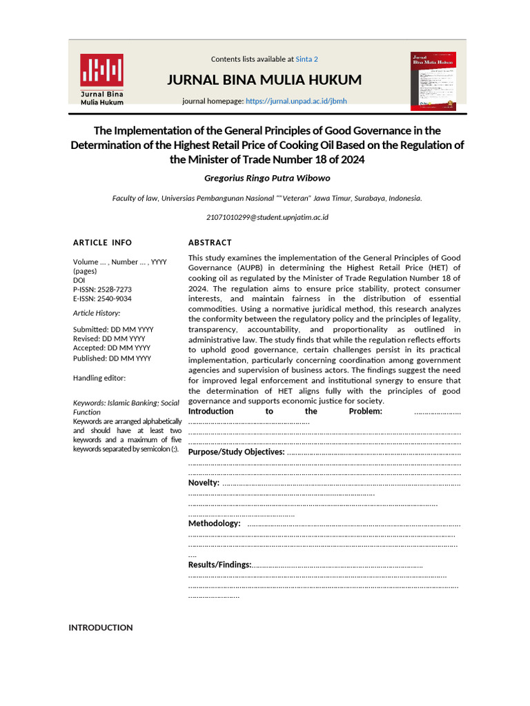 Template Draft Jurnal | PDF | Governance