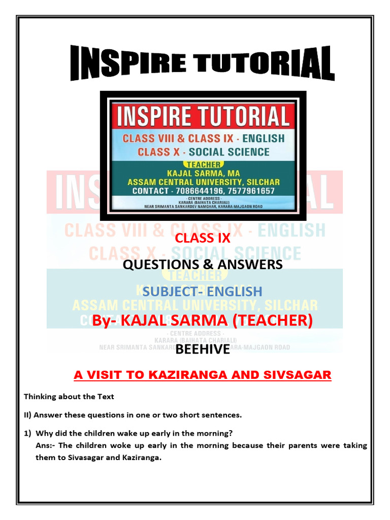 Inspire Tutorial Question Answer Nov(1) | PDF