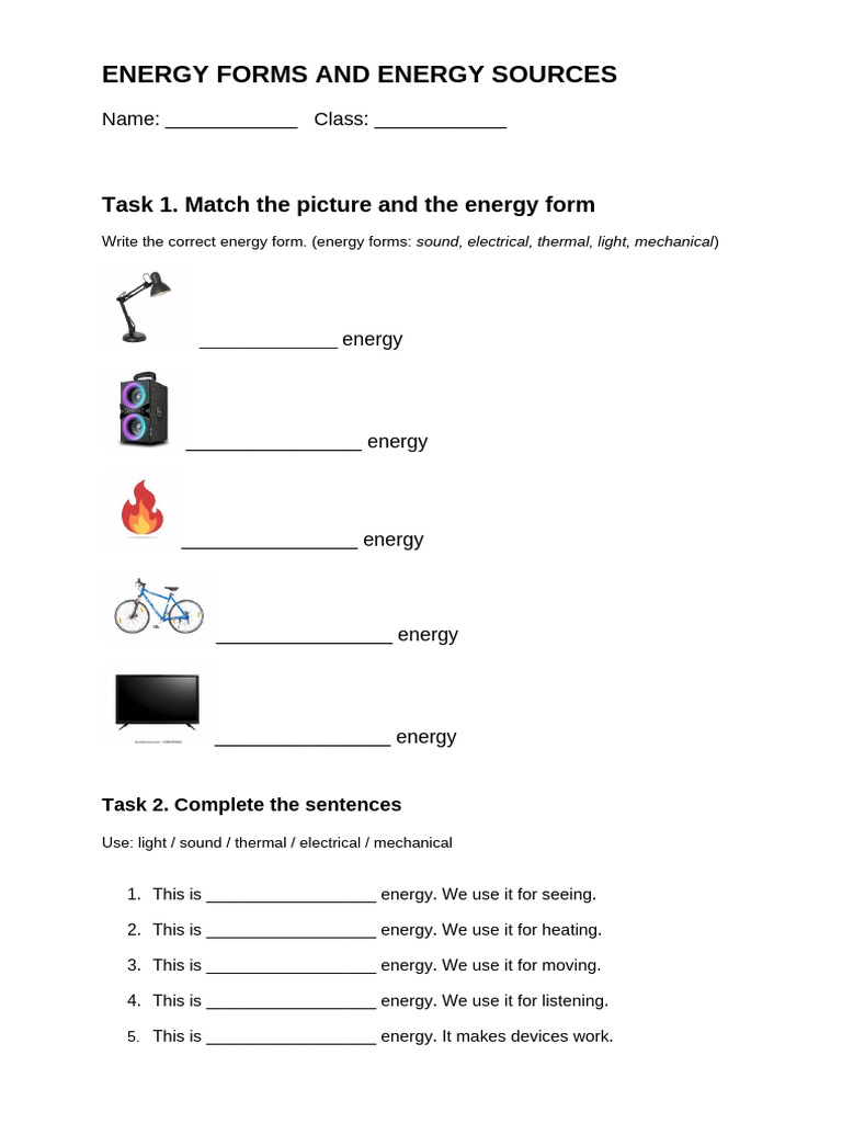 Energy Sources and Forms | PDF