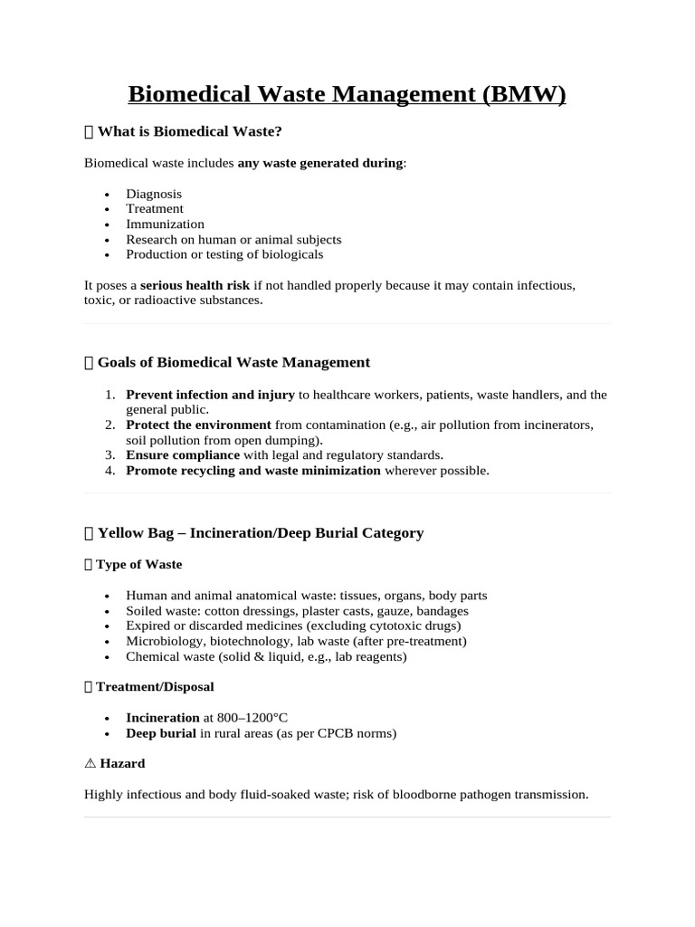 Biomedical Waste Management | PDF | Waste | Pollution