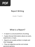 Report Writing Guide for Grade 9 | PDF