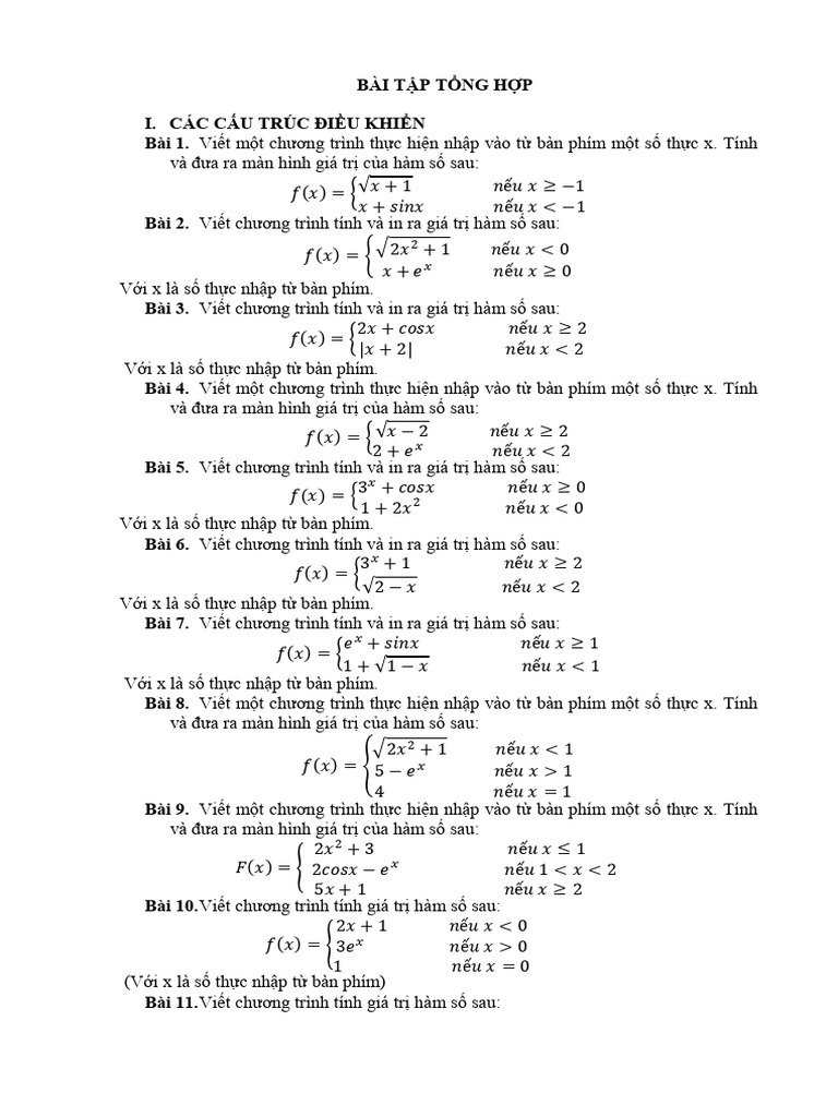 Bai Tap Tong Hop | PDF