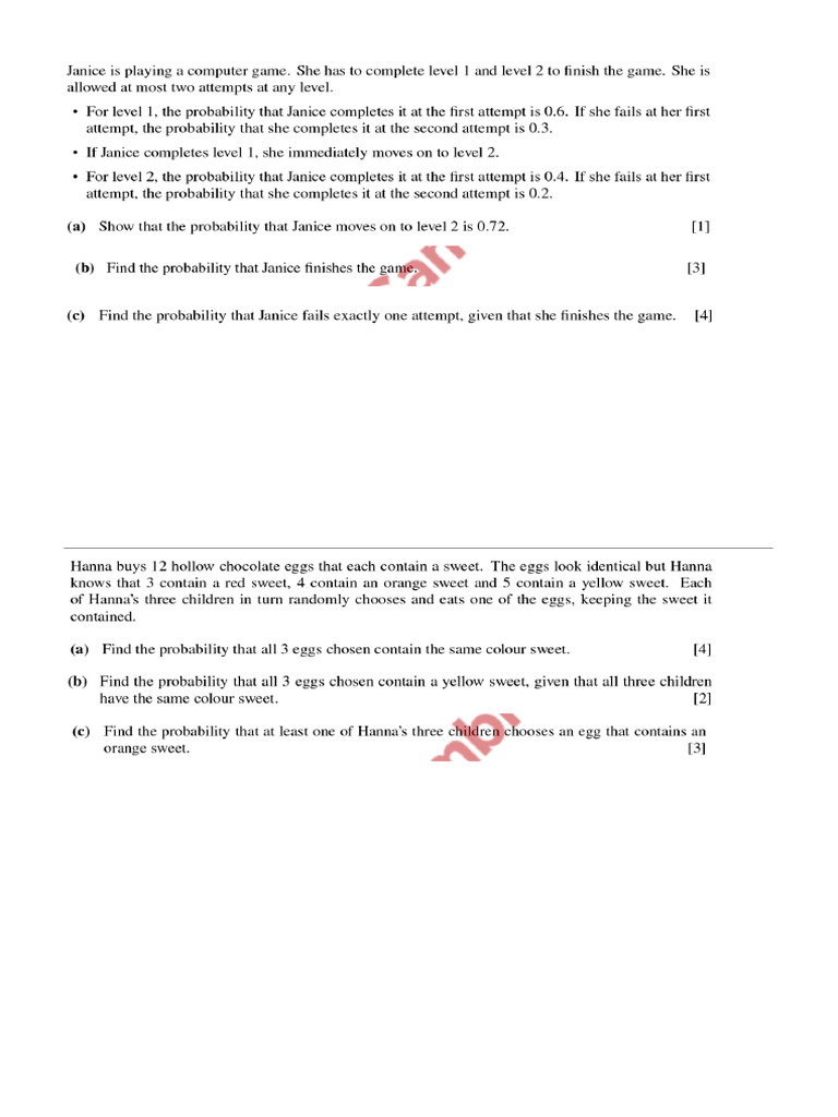 Probability As Level Past Papers | PDF