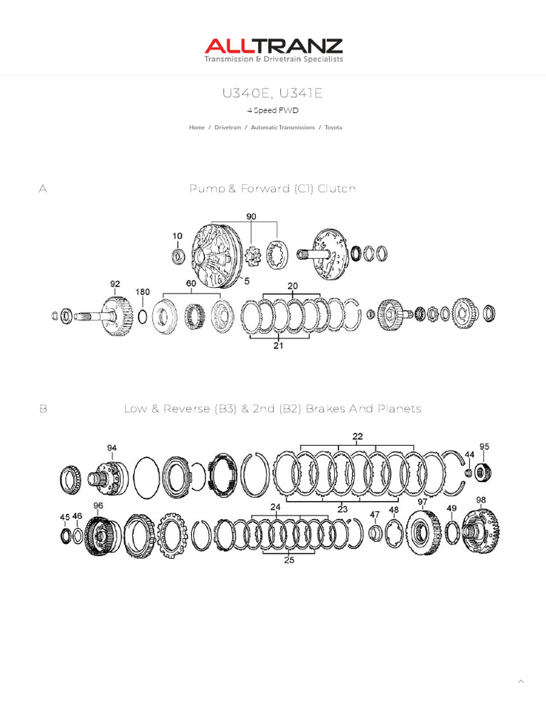 U340E, U341E - Toyota - Transmissions | PDF | Manufactured Goods | Machines