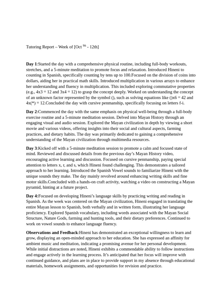 Tutor report 1 | PDF | Meditation | Cognitive Science