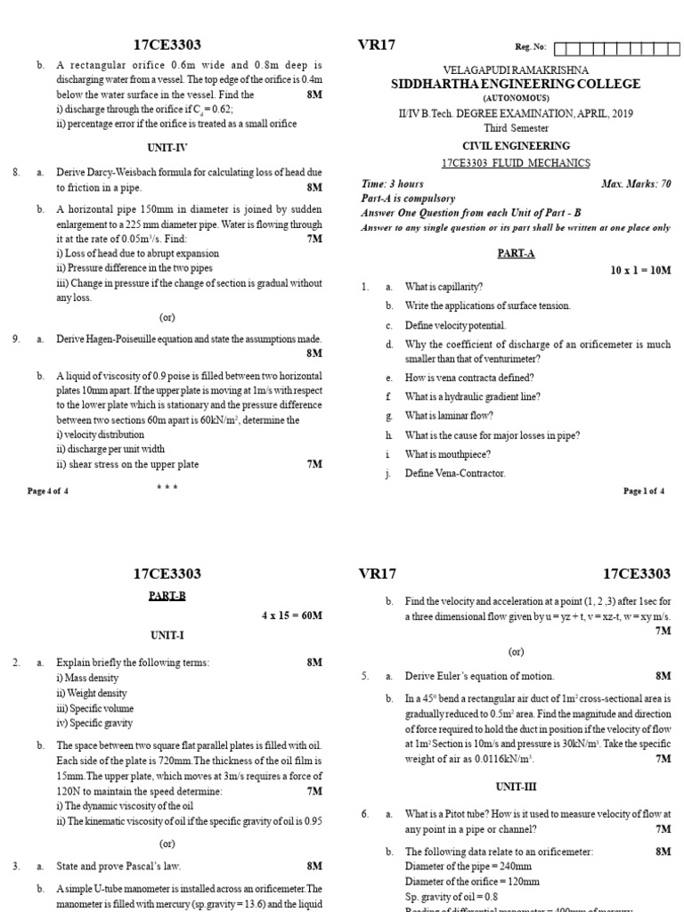 17ce3303 Fluid Mechanics | PDF | Fluid Dynamics | Pressure Measurement