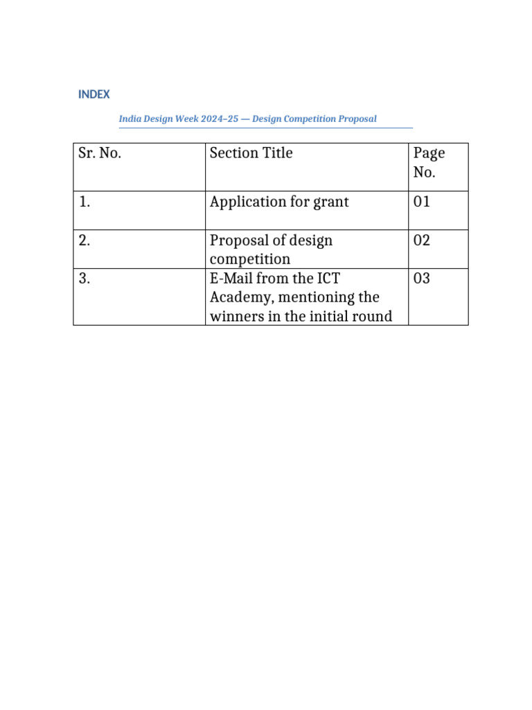 India Design Week 2024 Proposal Index | PDF