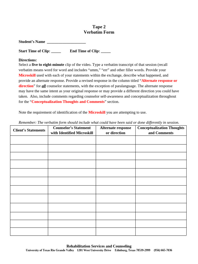 3 Tape 2 Verbatim Form (1) | PDF
