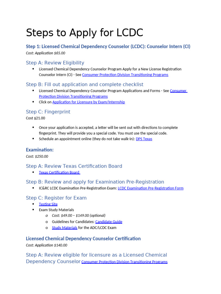 Steps To Apply For LCDC-Intern | PDF