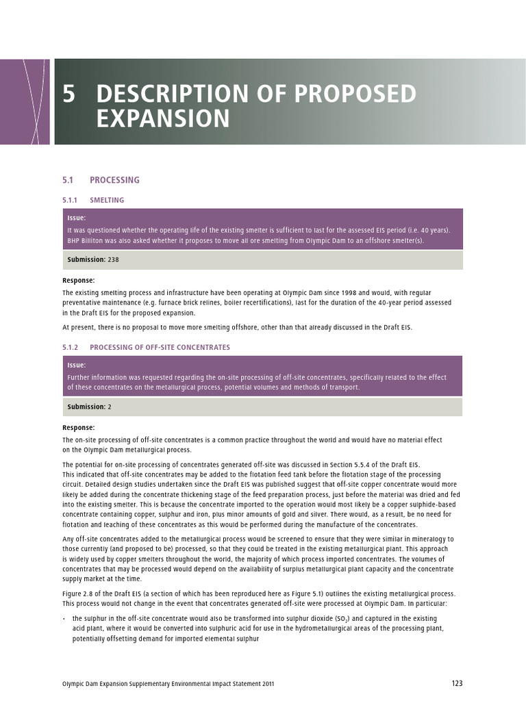 Chapter 5 Description of the Proposed Expansion | PDF | Smelting ...