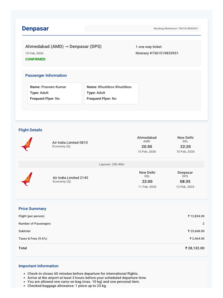 Your Flight Ticket Reservation | PDF | Aviation | Transport