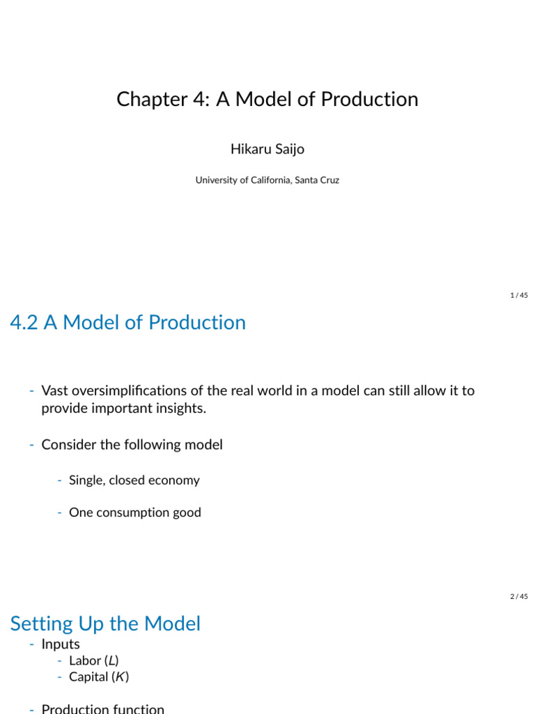 Chapter 4 | PDF | Production Function | Economic Equilibrium