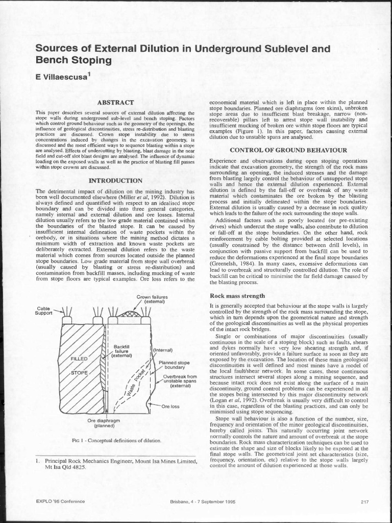 1995 Sources of External Dilution in Underground Sublevel and Bench ...