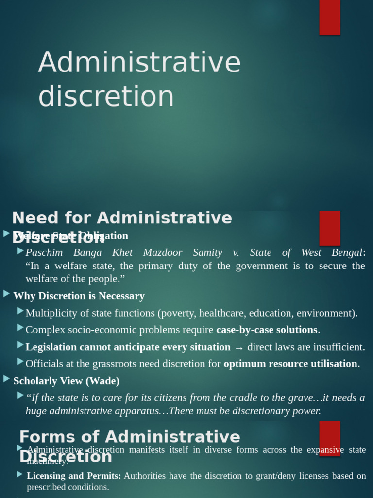 Administrative Discretion II | PDF