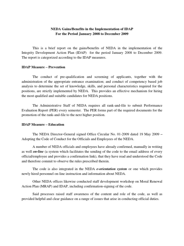 Neda Idap Accomp 2008-09 | PDF | International Development | United ...