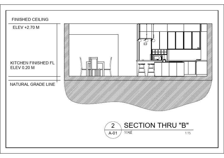 Section Thru "B": Finished Ceiling ELEV +2.70 M | PDF