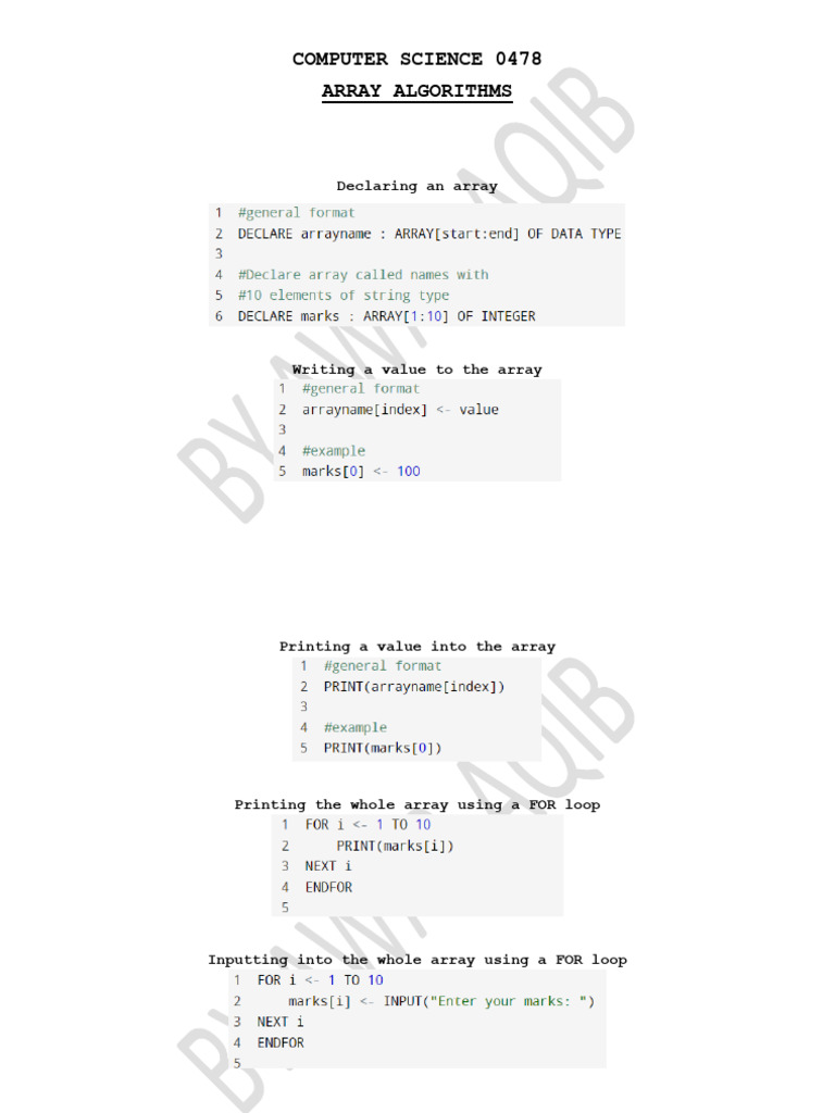 Array Algorithms - C2 | PDF
