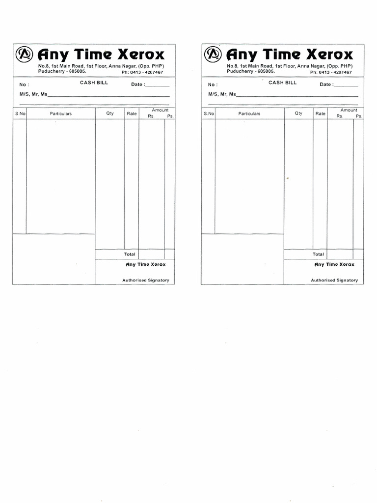 Xerox Bill | PDF